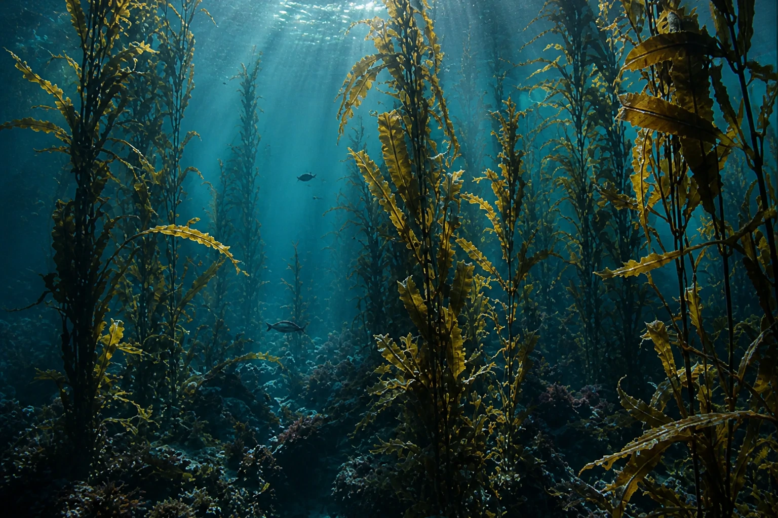Leuchtender Kelpwald aus der Bildwelt des Beispielprofils Dr. Elin Markwardt