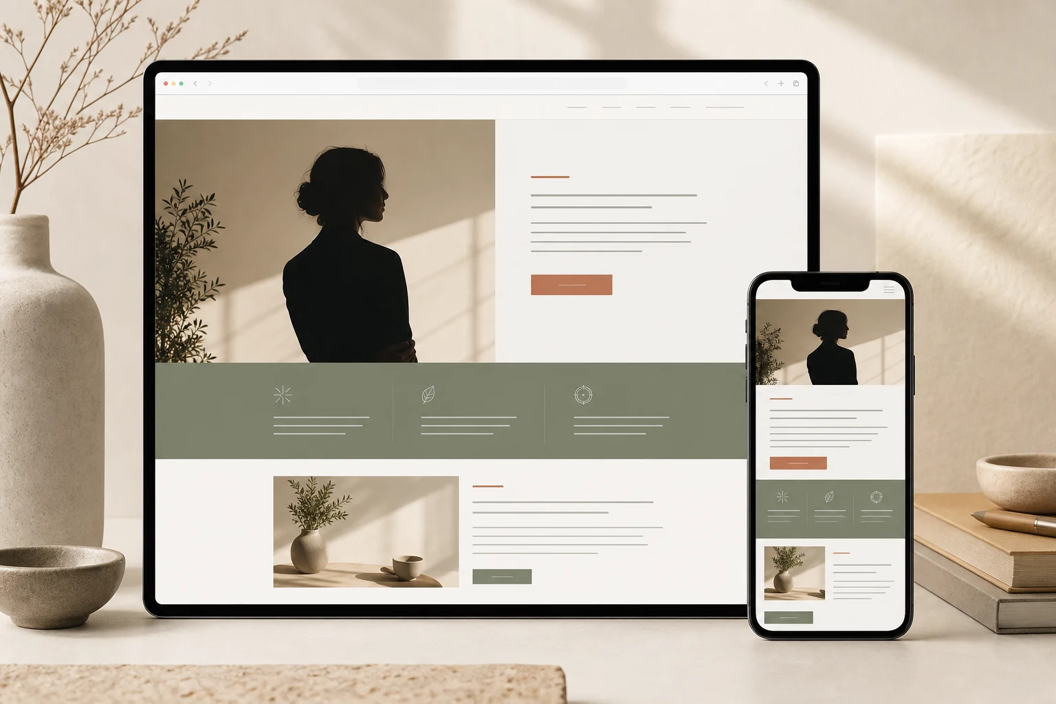 Responsive Vorschau des Profil-Templates